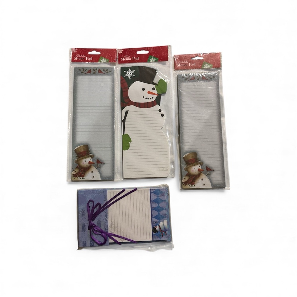 Festive Snowman and Snowflake Notepad Set